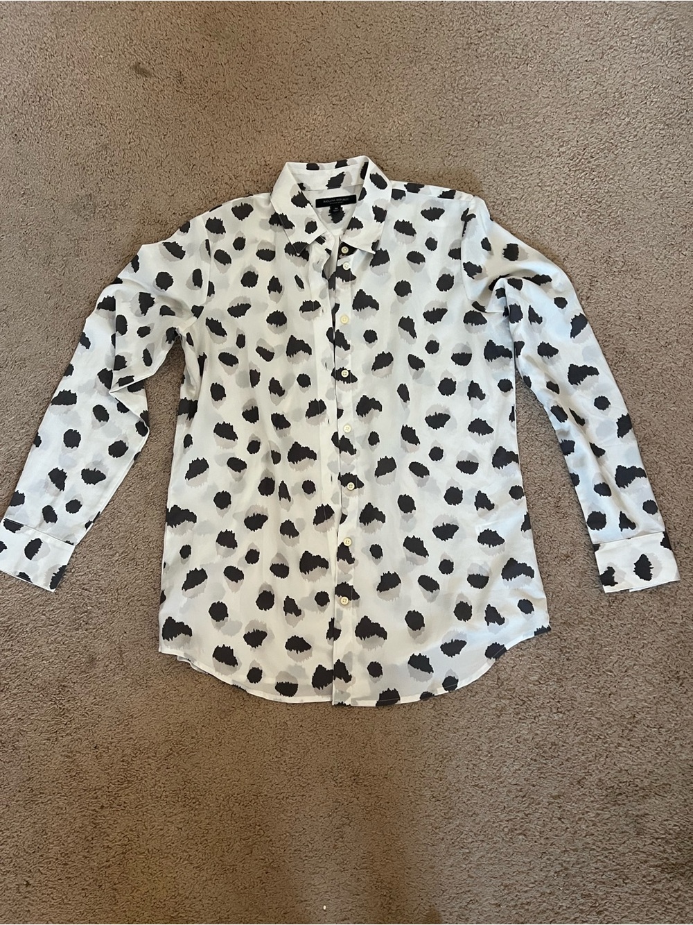 Banana Repulic Button-Up Shirt with Black Spot Print